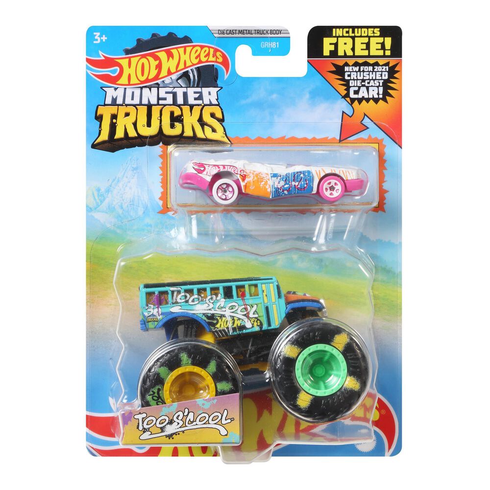 Hot Wheels Monster Trucks - 1: 64 2Pack Too S"cool, , large