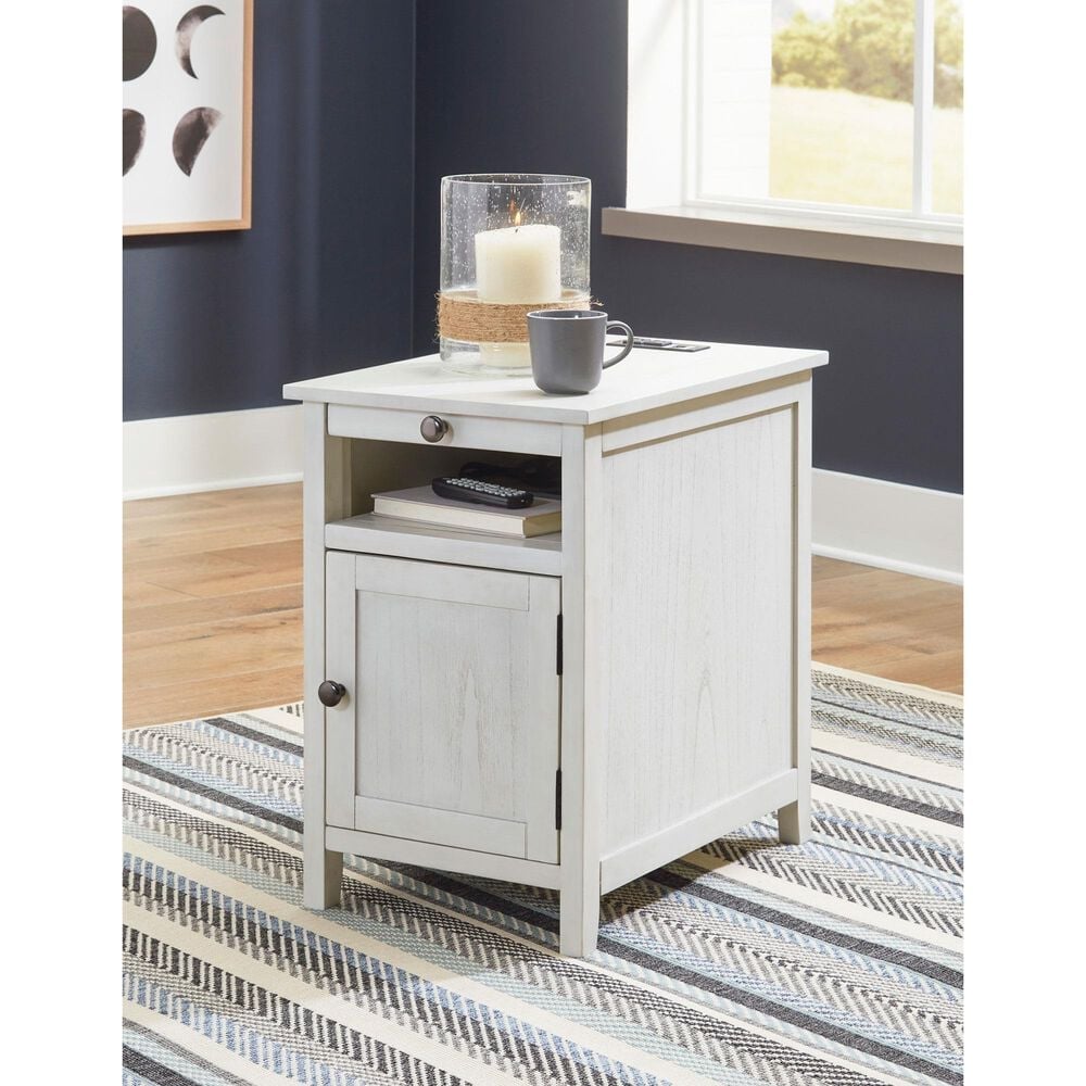 Ashley Treytown Chairside End Table in Whitewashed, , large