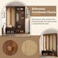 HOMLUX 6-Hook Hall Tree with 2-Rattan Doors in Walnut, , large