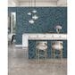 Dal-Tile Miramo Aqua 3" Fan Undulated on 13.25" x 12.75" Ceramic Mosaic Sheet, , large