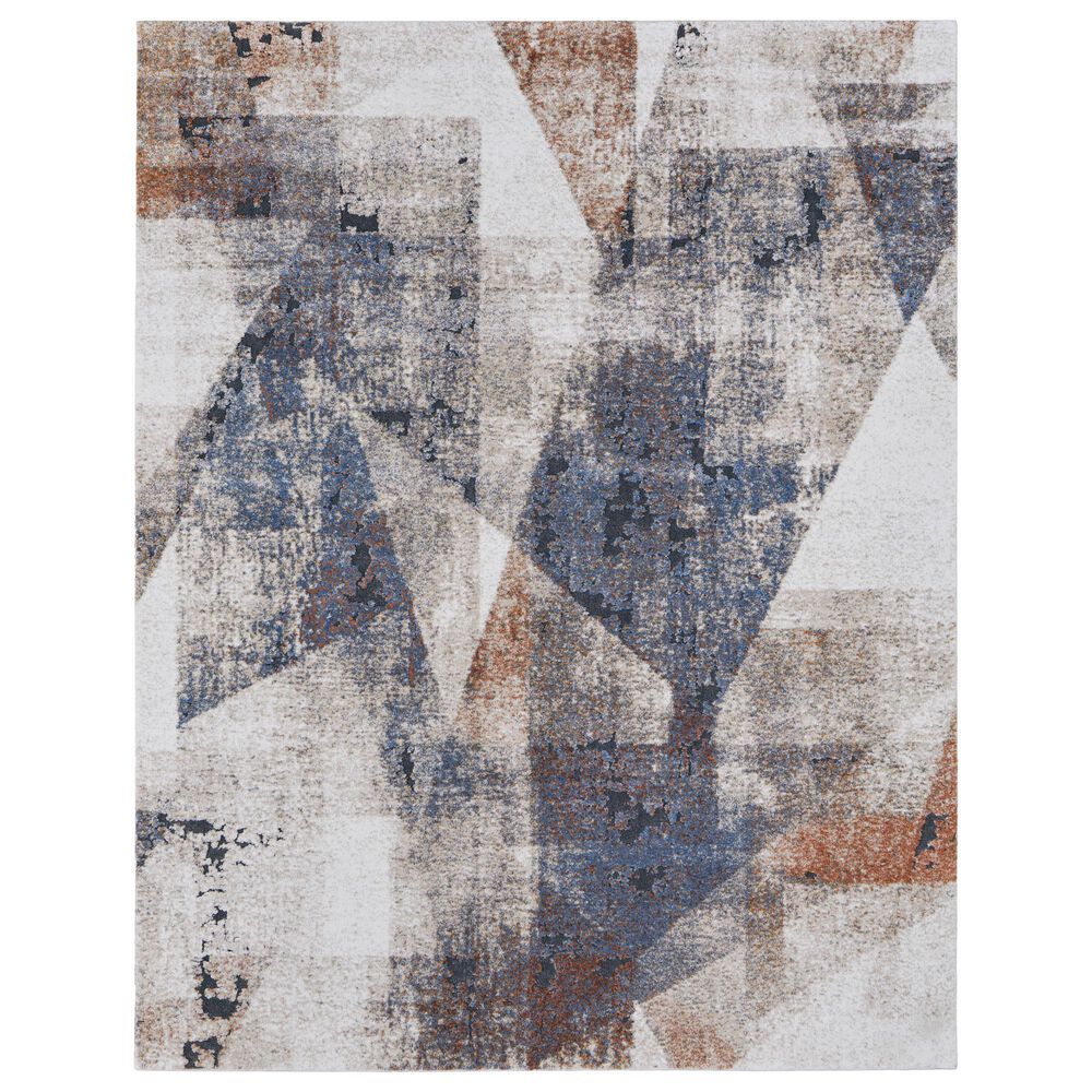 Feizy Gilmore Blue and Ivory 9" x 12" Area Rug, , large