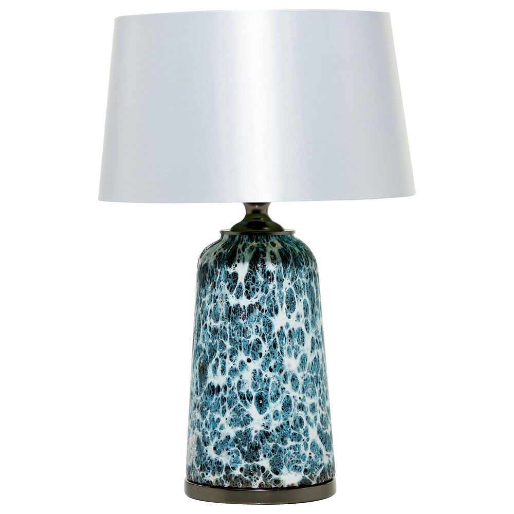 Maple and Jade Table Lamp in Textured Blue and White, , large