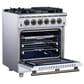 Forno Massimo 30" Freestanding Gas Range in White, , large