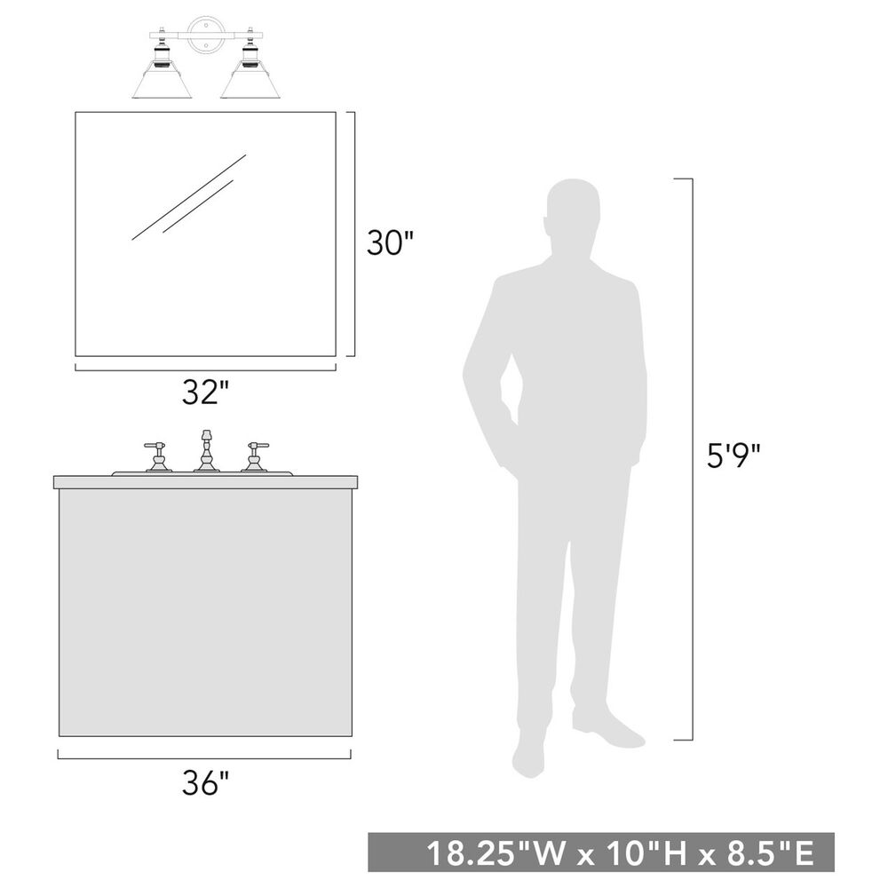 Golden Lighting Orwell 2-Light Bath Vanity in Black, , large