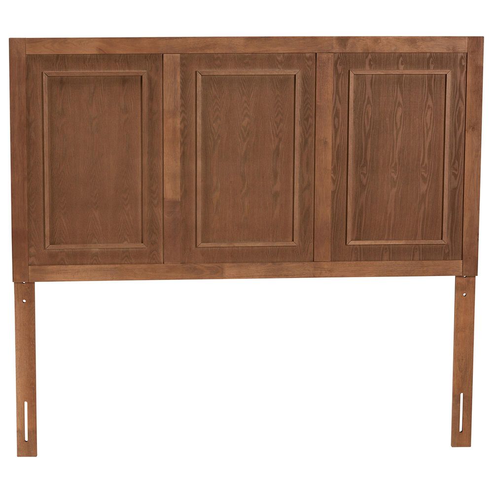 Baxton Studio Giordano Queen Panel Headboard in Ash Walnut, , large
