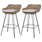 Hearth and Haven Outdoor Wicker and Iron Bar Stool in Beige (Set of 2), , large