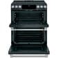 Cafe 30" Slide-In Front Control Induction and Convection Double Oven Range in Matte Black With Brushed Stainless Handles and Control Knobs, , large