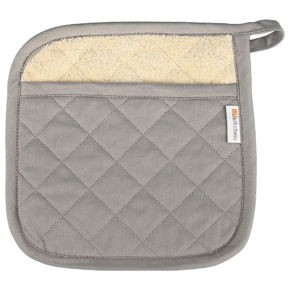 Mukitchen Quilted Cotton Potholder in Nickel, , large