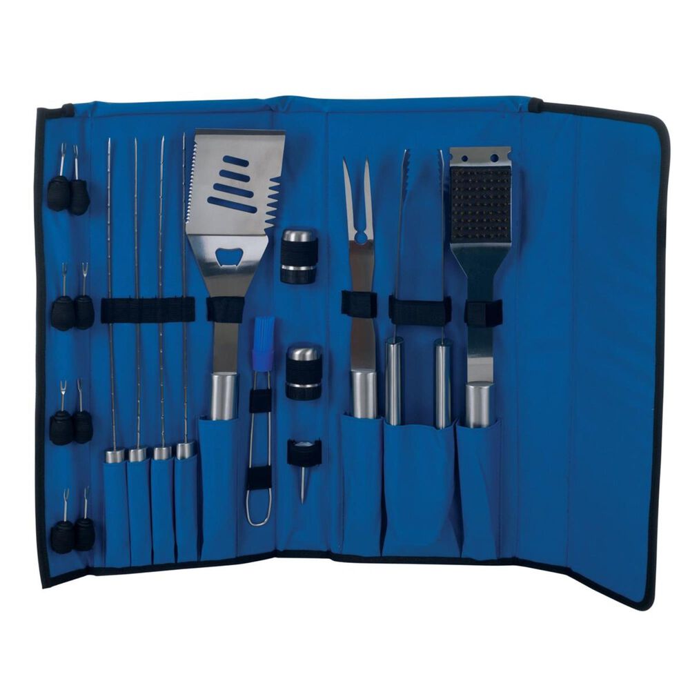 Timberlake 20-Piece Whetstone Stainless Steel BBQ Grill Set with Case, , large