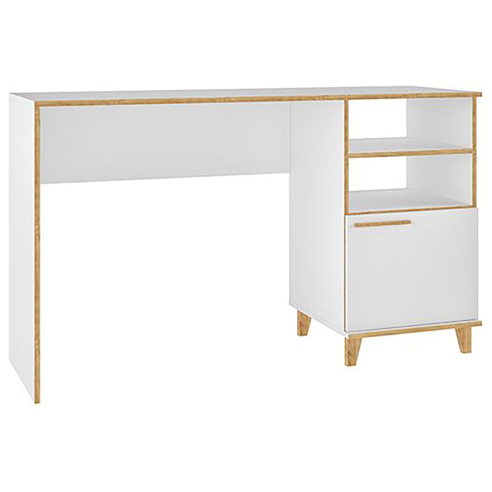 Dayton Minetta 2-Shelf Office Desk in White, , large