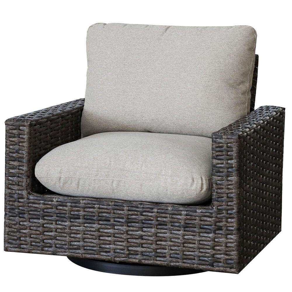 Amber Shores St. Thomas Swivel Rocker Chair in Gray, , large