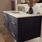 Lexora Home Geneva 48" Single Bathroom Vanity in Navy Blue with 2 cm White Quartz Top and Rectangular Sink, , large