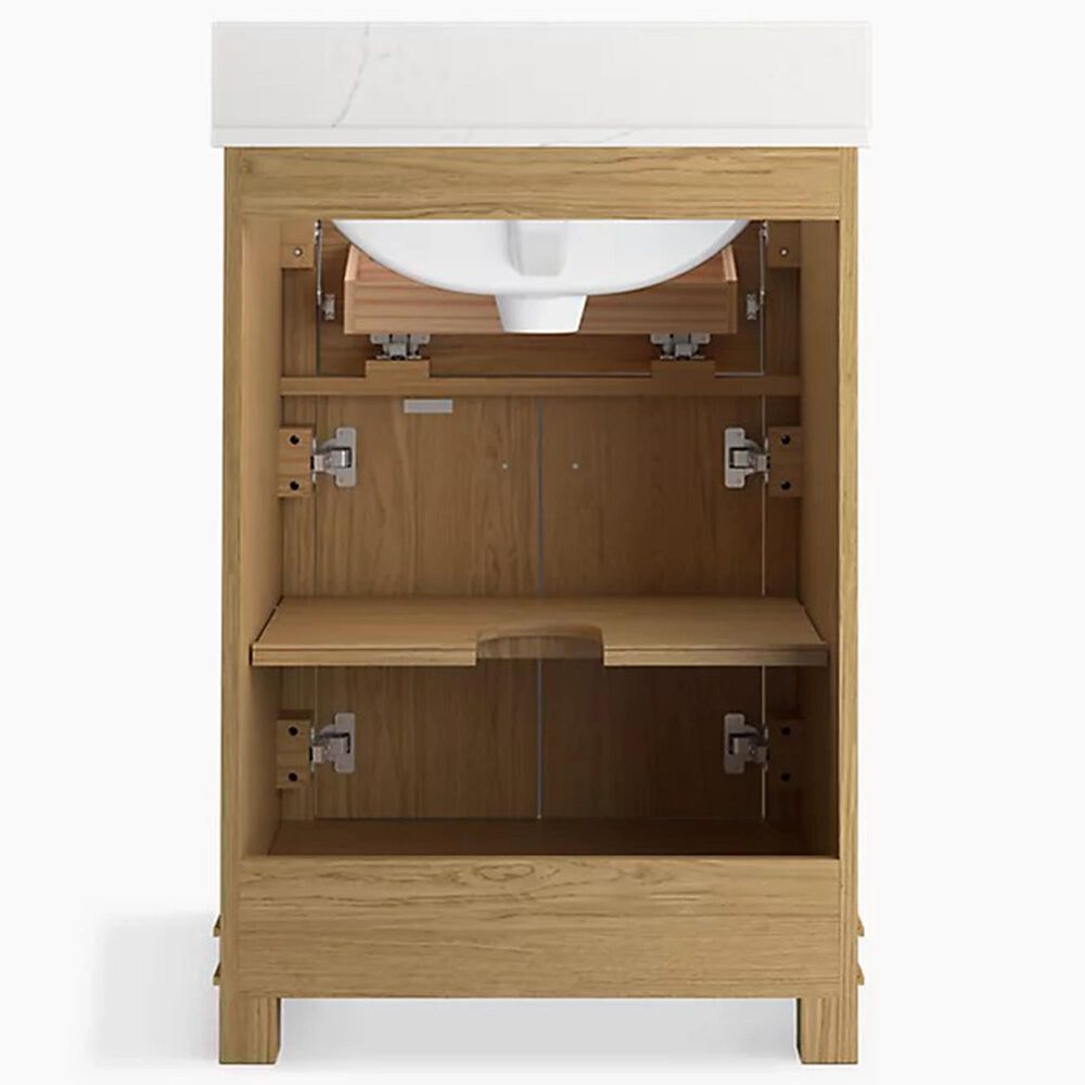 Kohler Alouette 24" Single Bathroom Vanity in Light Oak with 2 cm White Quartz Top and Rectangular Sink, , large