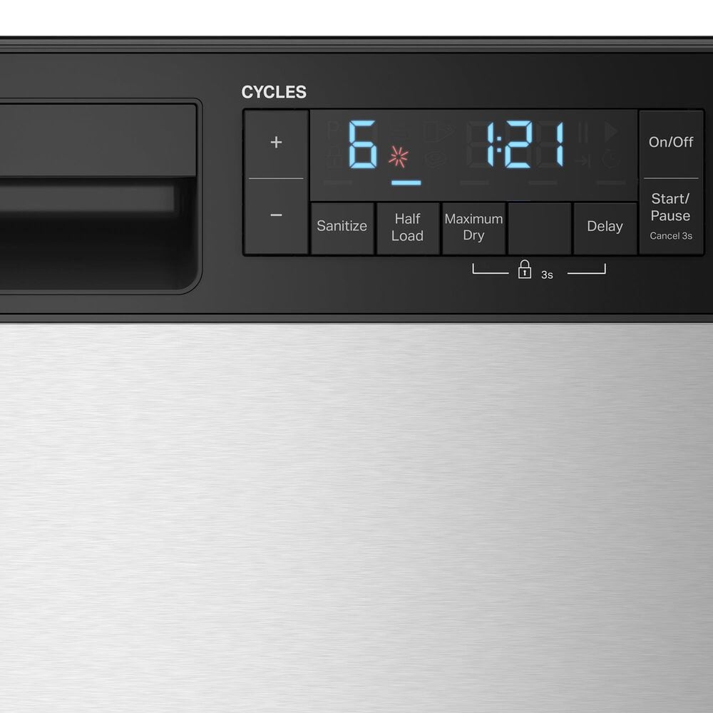 Whirlpool 18" Built-In Dishwasher with Half Load Cycle and Triple Spray Arms in Stainless Steel, , large