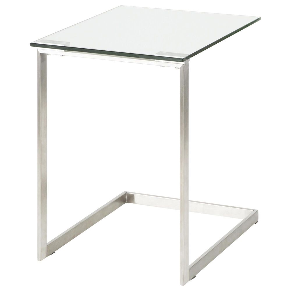 Lumisource Zenn End Table in Stainless Steel and Clear, , large