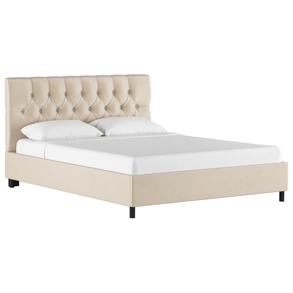Skyline Furniture California King Platform Bed In Velvet Pearl Nebraska Furniture Mart
