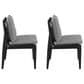 Blue River Cayman Outdoor Dining Side Chair with Dark Grey Cushion in Black (Set of 2), , large