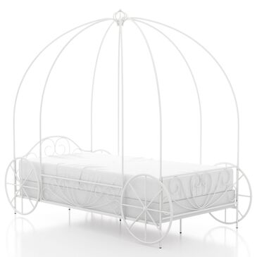 Furniture of America Carriage Twin Canopy Bed in White, , large