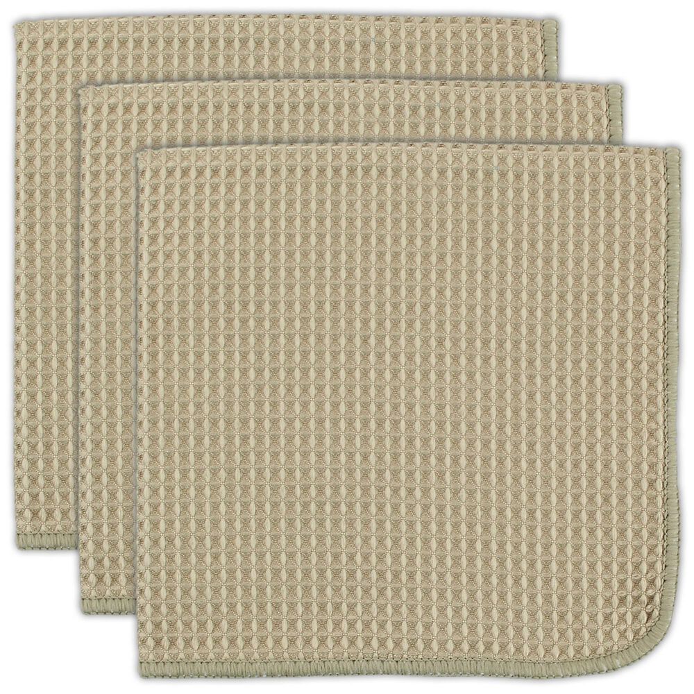Mukitchen Microfiber Waffle Weave Dish Cloth in Pebble (Set of 3), , large