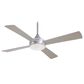 Minka-Aire Aluma Wet 52" Indoor/Outdoor Ceiling Fan with LED Light in Brushed Aluminum, , large