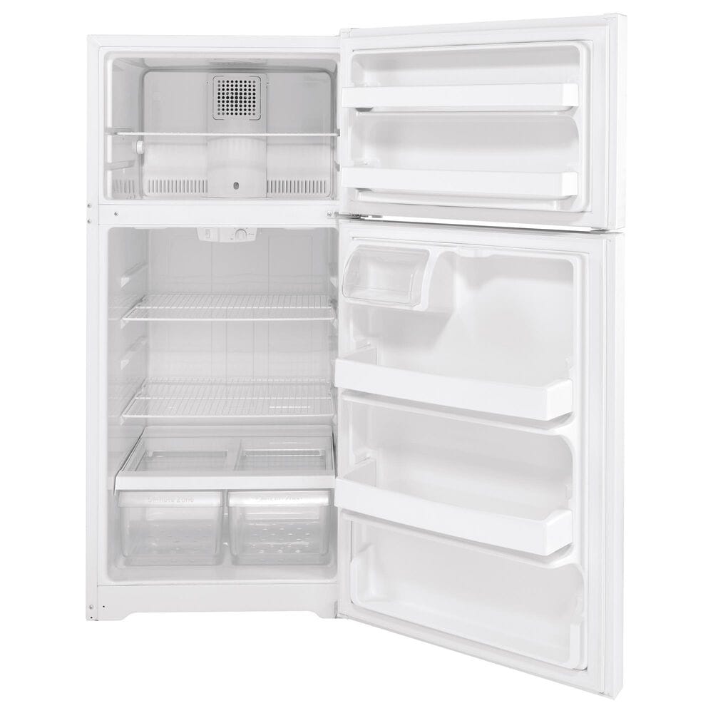 GE Appliances 15.6 Cu. Ft. Top Freezer Refrigerator with Right Hinge in White, , large