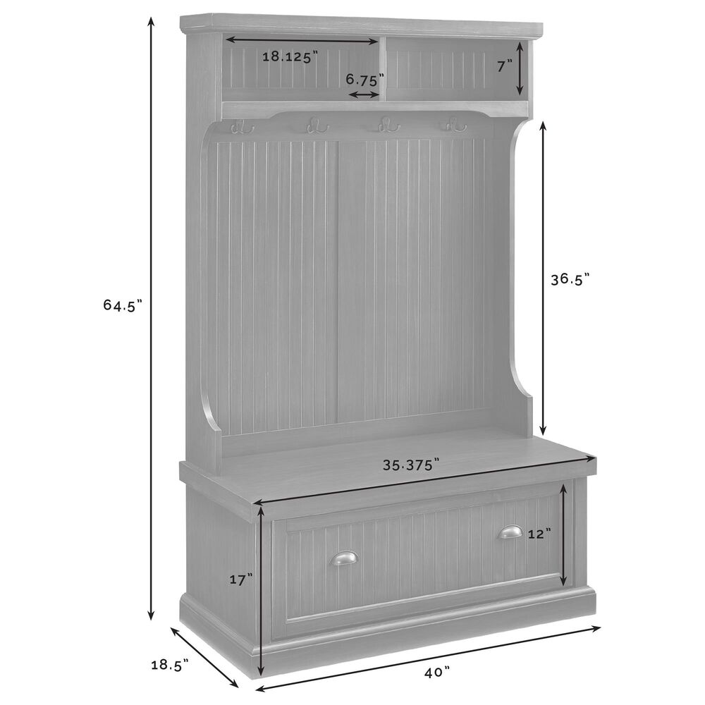 Crosley Furniture Seaside Hall Tree in Distressed Gray NFM