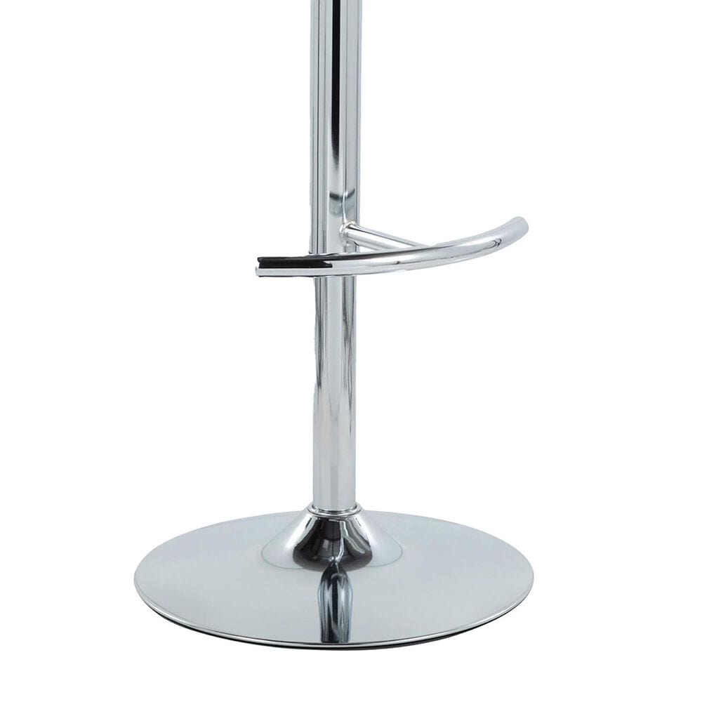 LumiSource Fabrico Swivel Adjustable Bar Stool with Grey Noise Fabric Upholstery and Rounded T Footrest in Chrome (Set of 2), , large