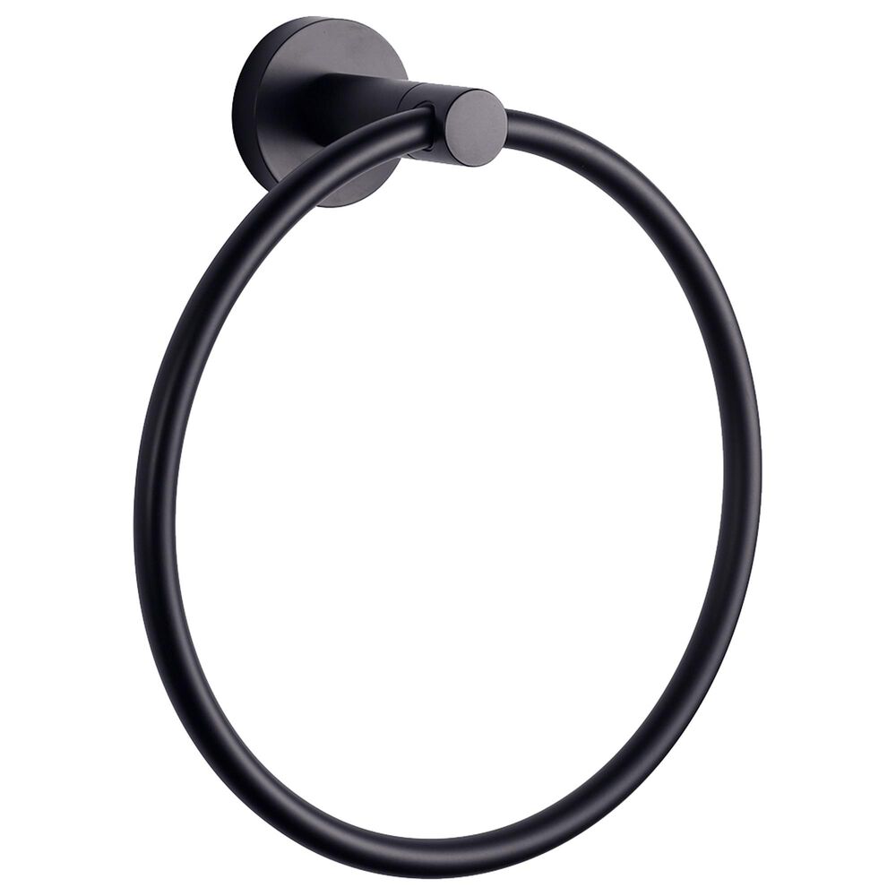 Lexora Home Bagno Nera Towel Ring in Matte Black, , large