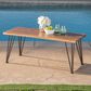 Hearth and Haven Zion Outdoor Modern Rectangular Coffee Table with Metal Hairpin Legs in Teak, , large