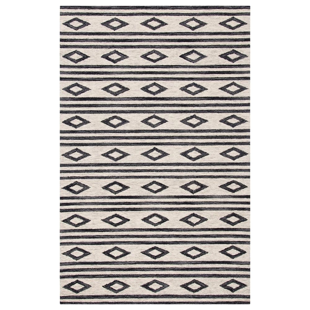 Safavieh Micro-Loop 3" x 5" Ivory and Charcoal Area Rug, , large