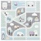 Safavieh Carousel 8" Square Grey and Light Blue Kids  Area Rug, , large