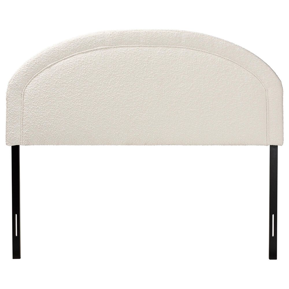 Baxton Studio Fiana Queen Upholstered Panel Headboard in Cream, , large