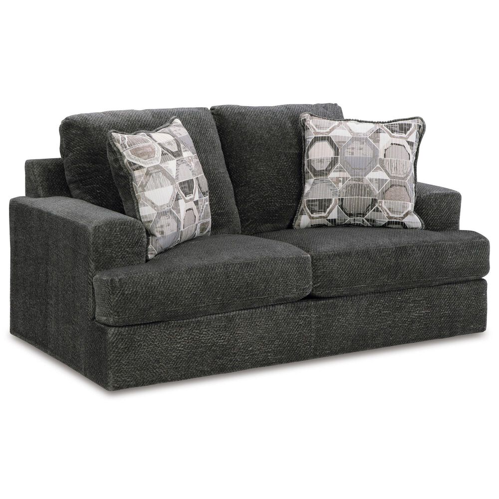 Ashley Karinne Stationary Loveseat in Smoke, , large