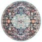 Safavieh Madison MAD447Z 5" Round Black and Teal Area Rug, , large