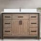Lexora Home Ziva 48" Single Bathroom Vanity in Rustic Barnwood with 2 cm White Cultured Marble Top and Rectangular Sink, , large