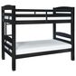 Linon Home Decor Levi Twin Over Twin Bunk Bed in Black, , large