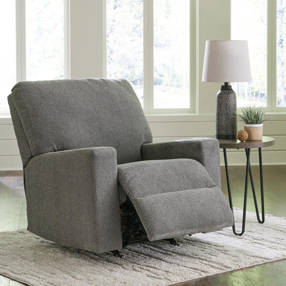 Ashley Deltona Manual Rocker Recliner in Graphite, , large