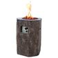 Elementi Fire Basalt Hexagon Liquid Propane Fire Column in Brown, , large