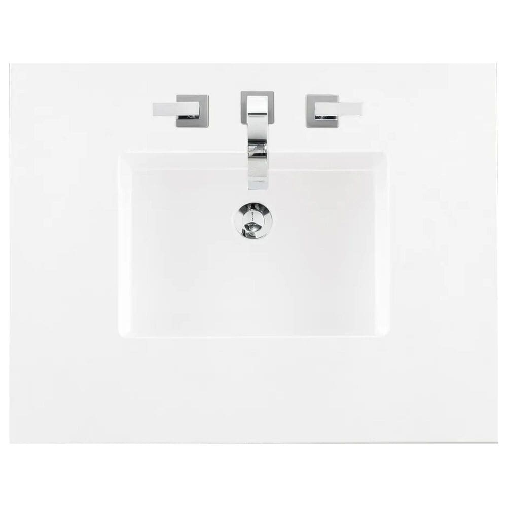 James Martin Vanities Hudson 36&quot; Single Bathroom Vanity in Light Natural Oak with 3 cm White Zeus Quartz Top and Rectangular Sink, , large