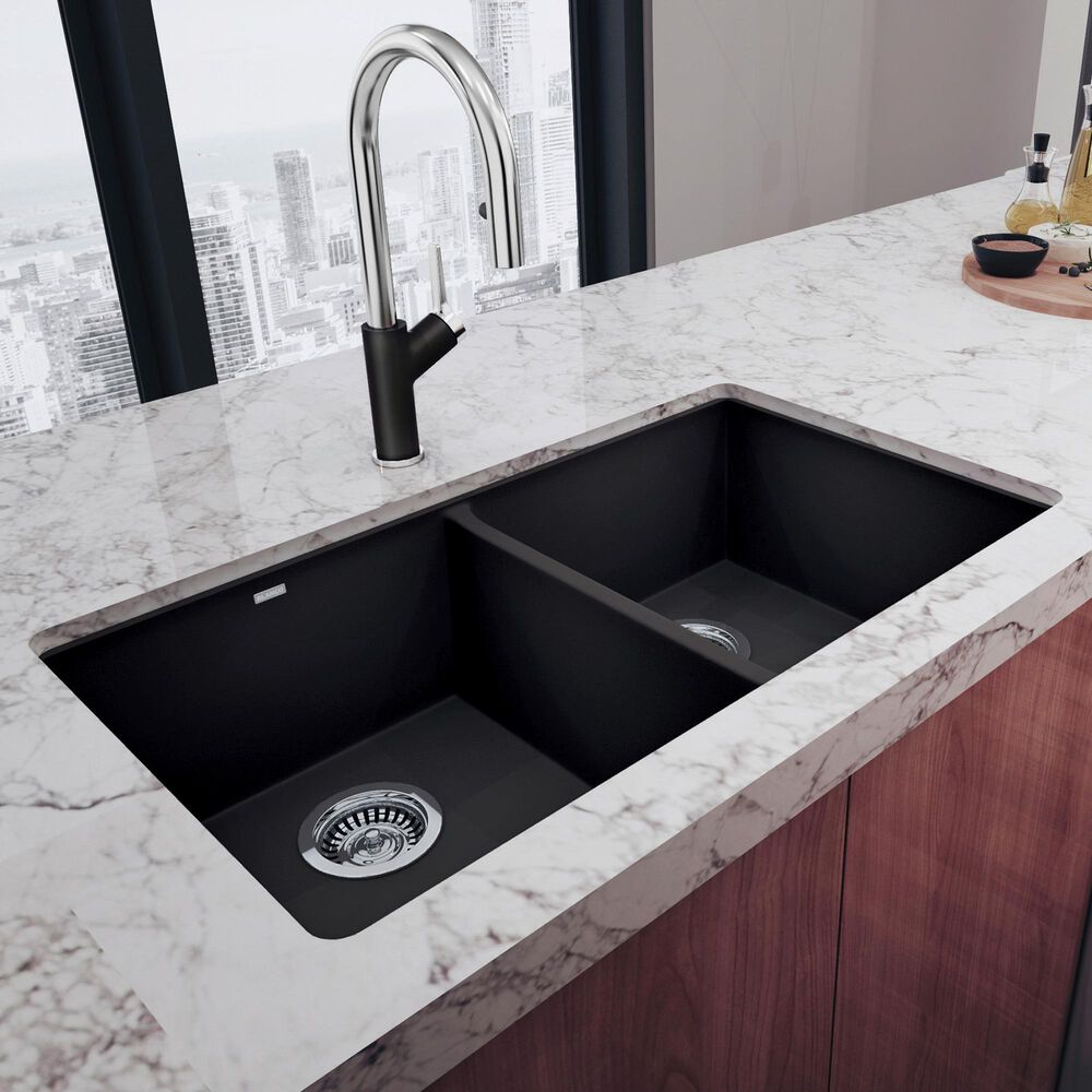 Blanco Precis 30&quot; 50/50 Equal Double Bowl Kitchen Sink in Anthracite, , large