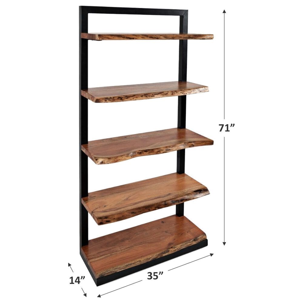 Waltham Nature's Edge 5-Shelf Bookcase in Natural, , large