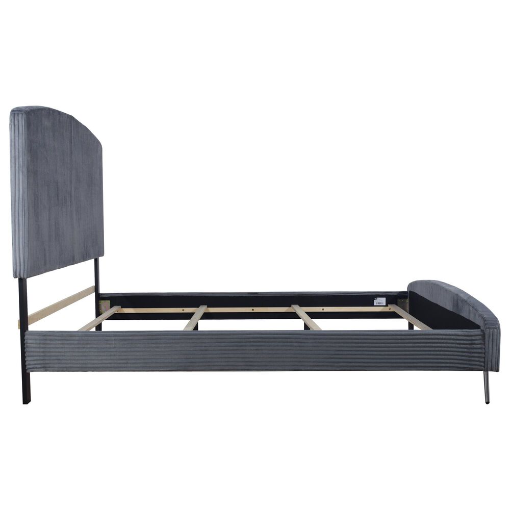 New Heritage Design Kailani King Upholstered Bed in Gray, , large