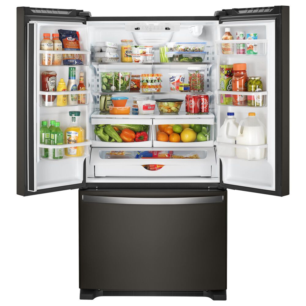 Whirlpool 22.1 Cu. Ft. Freestanding French Door Refrigerator in Black Stainless Steel, , large