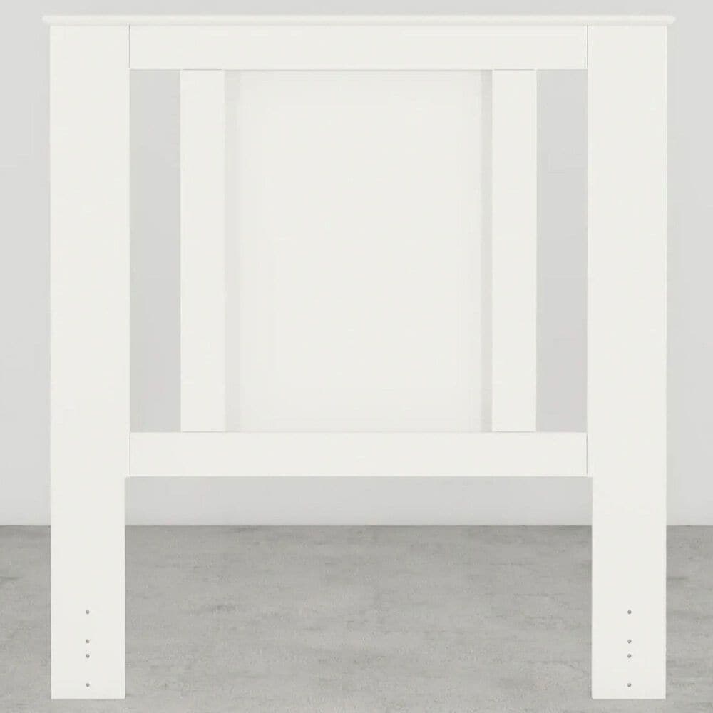 Lemoore Essential Twin Panel Headboard with Side Style in Rockport White, , large