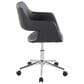 LumiSource Margarite Swivel Task Chair with Black Faux Leather Cushion in Chrome, , large
