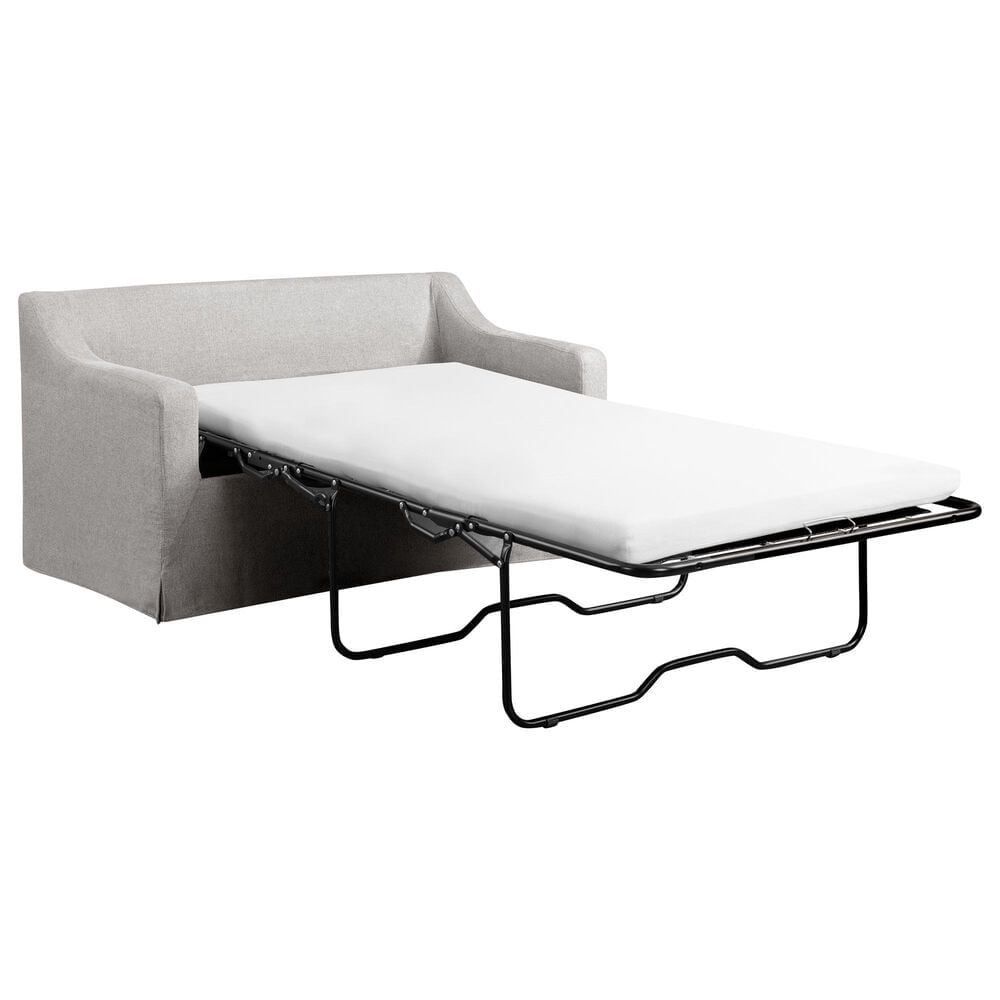 Lifestyle Solutions Harper Stationary Sleeper Loveseat in Oatmeal, , large
