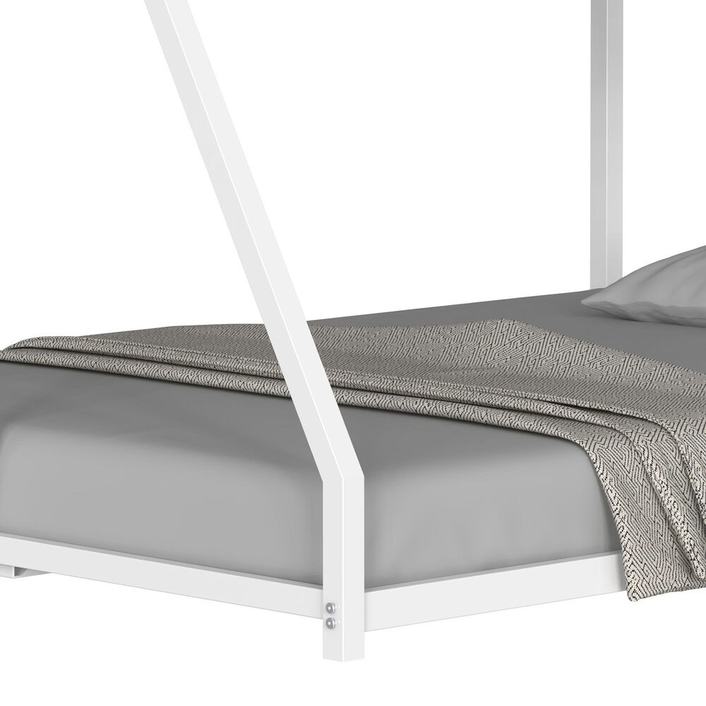 Hearth and Haven Adam Twin over Full Bunk Bed in White, , large