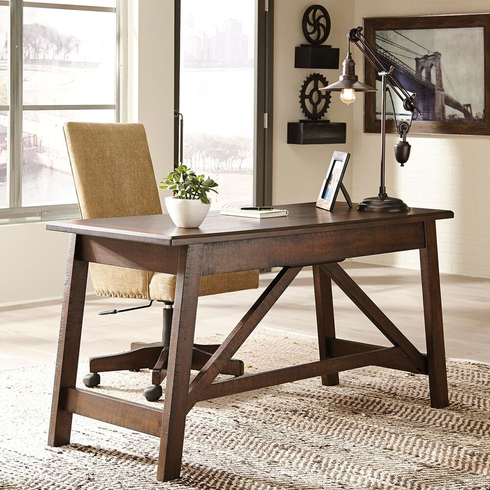 Ashley Baldridge Large Leg Desk in Rustic Brown, , large