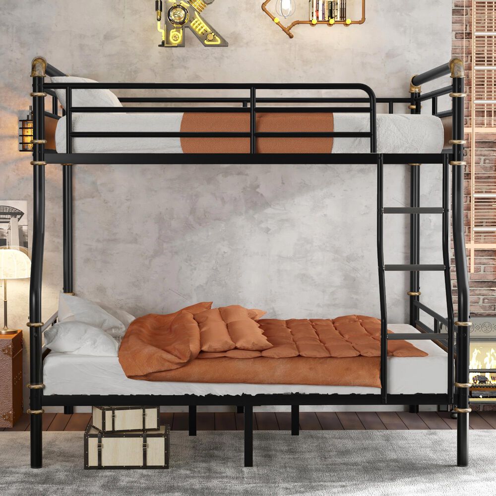 Hearth and Haven Full XL over Queen Detachable Bunk Bed in Black, , large