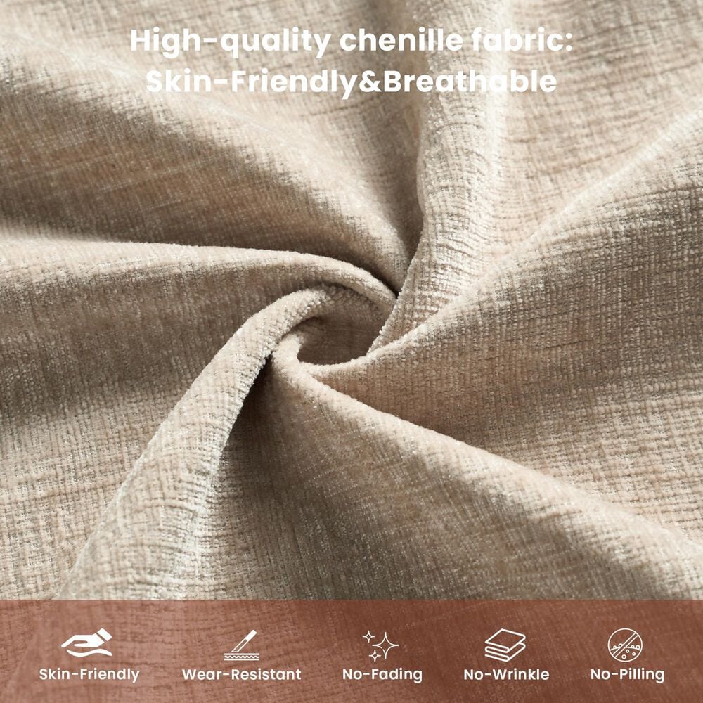 HOMLUX 107.87" Ultra-Comfort Chenille Sectional Sofa in Camel, , large